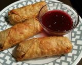 A picture of step 7 of Thanksgiving Egg Rolls w/ Sweet&Sour Cranberry Sauce.
