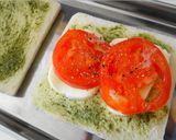 A picture of step 5 of Extravagant Caprese, Shrimp, and Avocado Sandwich.