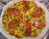 A picture of step 6 of American Pizza with Basil Pesto.