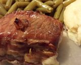 A picture of step 4 of Teriyaki Bacon wrapped pork loin.