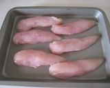 A picture of step 1 of Deep-fried and Breaded Chicken Rolls with Cheese.