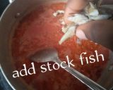 A picture of step 4 of Fried Yam and Peppered Stew a. k. a dundun.