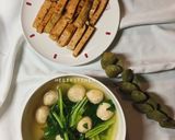 Hình bước làm 3 của món Canh cải ngọt nấu chả cá basa viên