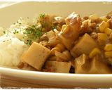 A picture of step 4 of Dry Curry Full of Lotus Root.