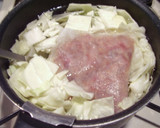 A picture of step 2 of Miso Soup with Cabbage, Tempura Crumbs and Shio-Kombu.