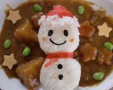 A picture of step 7 of Mr. Snowman Bento.