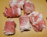 A picture of step 3 of Meat Wrapped Lotus Root and Grainy Mustard.