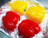 A picture of step 1 of Colorful Marinated Bell Peppers.