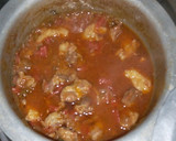 A picture of step 3 of Ugali, beef stew and kales+ spinach.