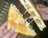 A picture of step 5 of Easy chicken fajita and cheese sandwich with less and common ingredients.