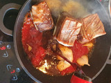 Costilla de ternera al vino tinto