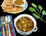 A picture of step 8 of Palak Aloo ki sabzi.