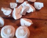 A picture of step 4 of Sig's Kohlrabi/Potato Mash with Blue Cheese and Mushroom Sauce.