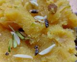 A picture of step 3 of Kesar Elaichi Sheera.