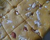 A picture of step 4 of Besan burfi with condensed milk.