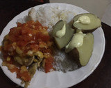 Foto del paso 5 de la receta: Pollo con guiso encima y papas con salsa