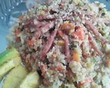 Foto del paso 12 de la receta: "Arroz de coliflor con tres delicias a mi manera"🍚🍛🍚🤔😁😉