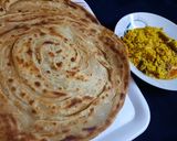 A picture of step 5 of Lacha paratha.