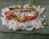 Foto langkah ke 4 dari resep Nasi Bakar Teri Jamur Pete.