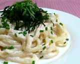 A picture of step 4 of A Simple Microwaved Lunch! Mentaiko and Cream Udon Noodles.
