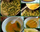 A picture of step 4 of AMIEs Maccheroni Green Pasta.