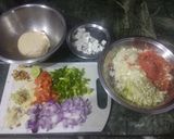 A picture of step 1 of Veg paneer mayo rolls.