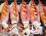 Hình bước làm 2 của món Mực ống nướng rọi