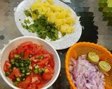 A picture of step 1 of Masala chana chat.
