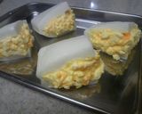 A picture of step 5 of Voluminous! Fried Hanpen Stuffed with Egg.