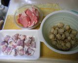 A picture of step 2 of Spring Happosai (Eight Treasure Stir-Fry) with Bamboo Shoot and Spring Cabbage.