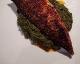 A picture of step 9 of Fried Mackerel and Saag.