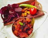 ডালের বড়া দিয়ে লাল শাক ভাজা (daler bora diye laal saag bhaja recipe in Bengali) রেসিপি ধাপ - 6 ছবি