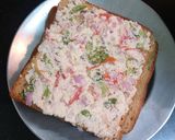 A picture of step 3 of Crispy Rava Open Toast Sandwich.