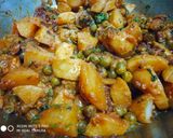 A picture of step 4 of Dry Turnip and peas.