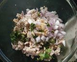 A picture of step 2 of Peanut poha patti.