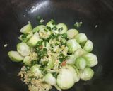 A picture of step 1 of Stir fried brussel sprouts.