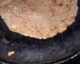 A picture of step 2 of Flahari Poori/paratha with aloo sbzi.