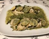 Une image de l'étape 10 de Filets de dorade en sauce verte, ail des ours et citron vert.