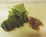 A picture of step 2 of Zha Cai (Sichuan Pickle) and Spinach Soup.