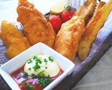 A picture of step 9 of Fish and Chips made with Rice Flour.