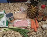 A picture of step 1 of Pineapple fried rice.