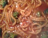 A picture of step 5 of General Tso's noodles.