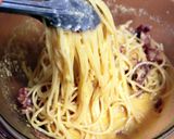 A picture of step 6 of Simple! Delicious! Authentic Pasta Carbonara.