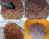 A picture of step 1 of Peanut Burfi/ Sing pak.