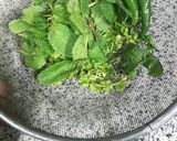 A picture of step 1 of Mint and Dahi Chutney.