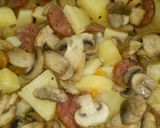 Foto del paso 7 de la receta: Papas al horno con chorizo y champiñones 😍