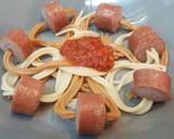 Foto del paso 8 de la receta: Spaghetti picantes y dulces con salchichas de pavo fantasia 
