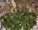 A picture of step 1 of Green masala Dahi brde.