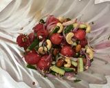 A picture of step 1 of Watermelon nutty salad.