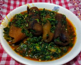 A picture of step 2 of Spinach and okro soup.